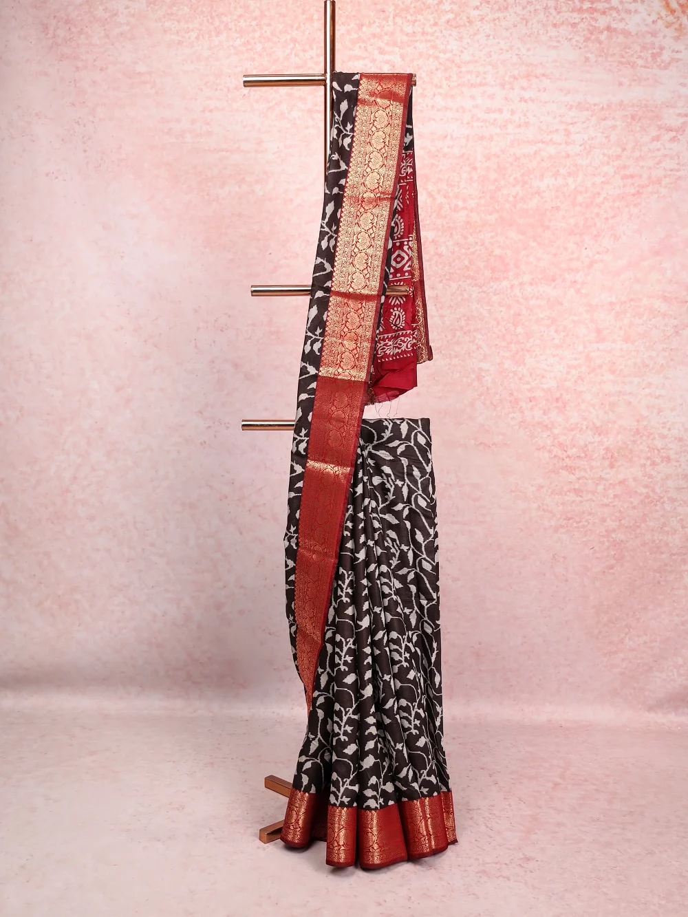 Black Semi Chanderi Saree