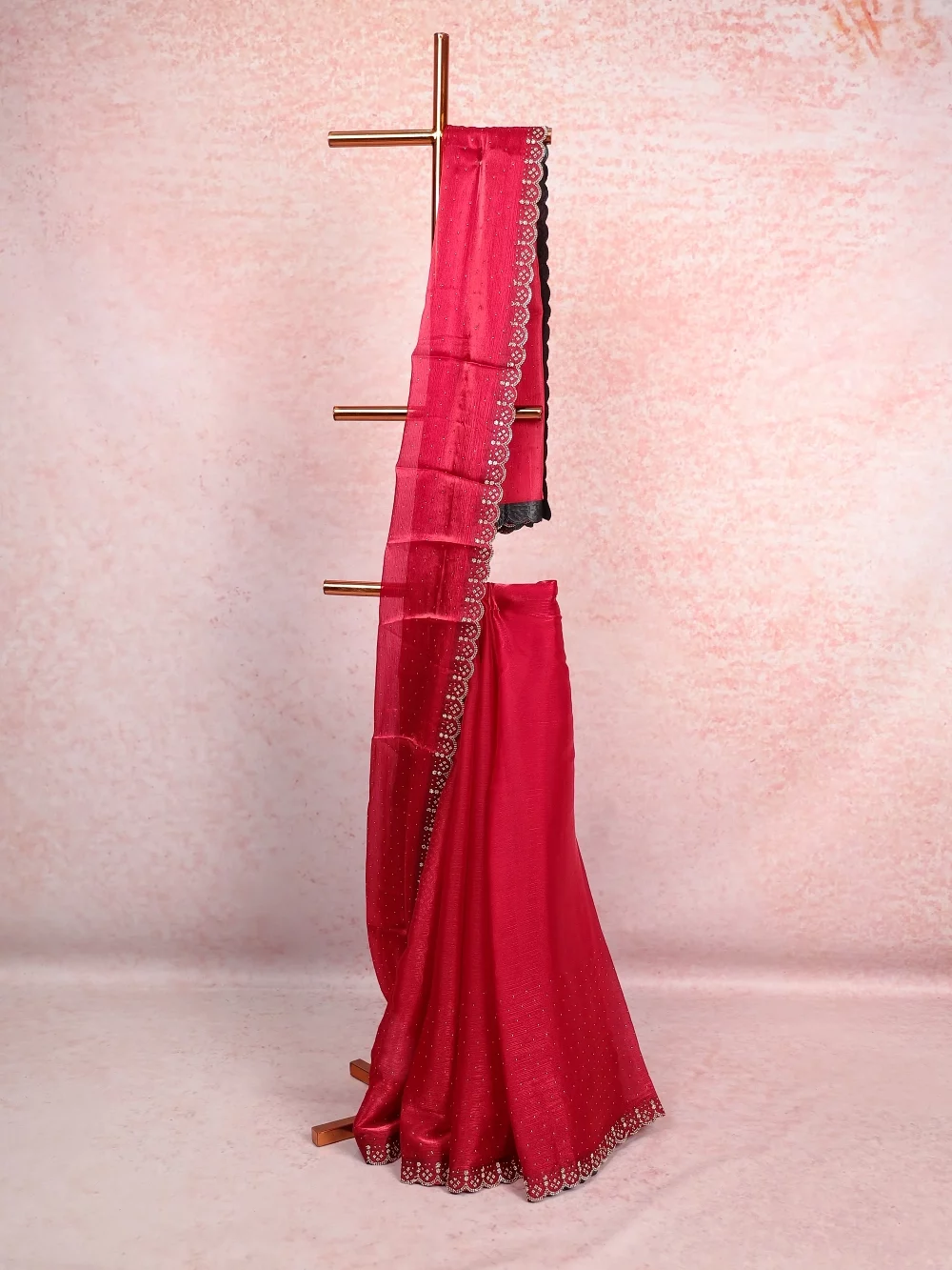 Maroon Organza Saree