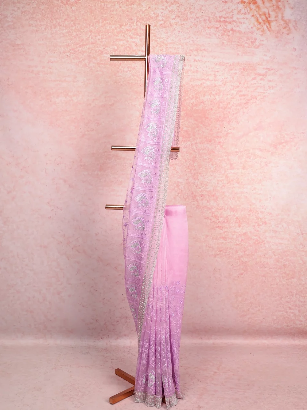 Lavender Organza Saree