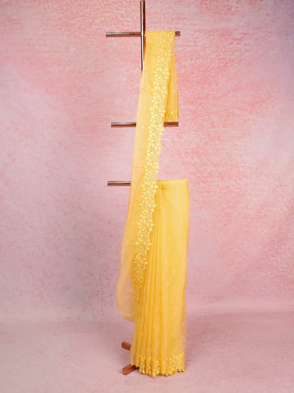 Yellow Organza Saree