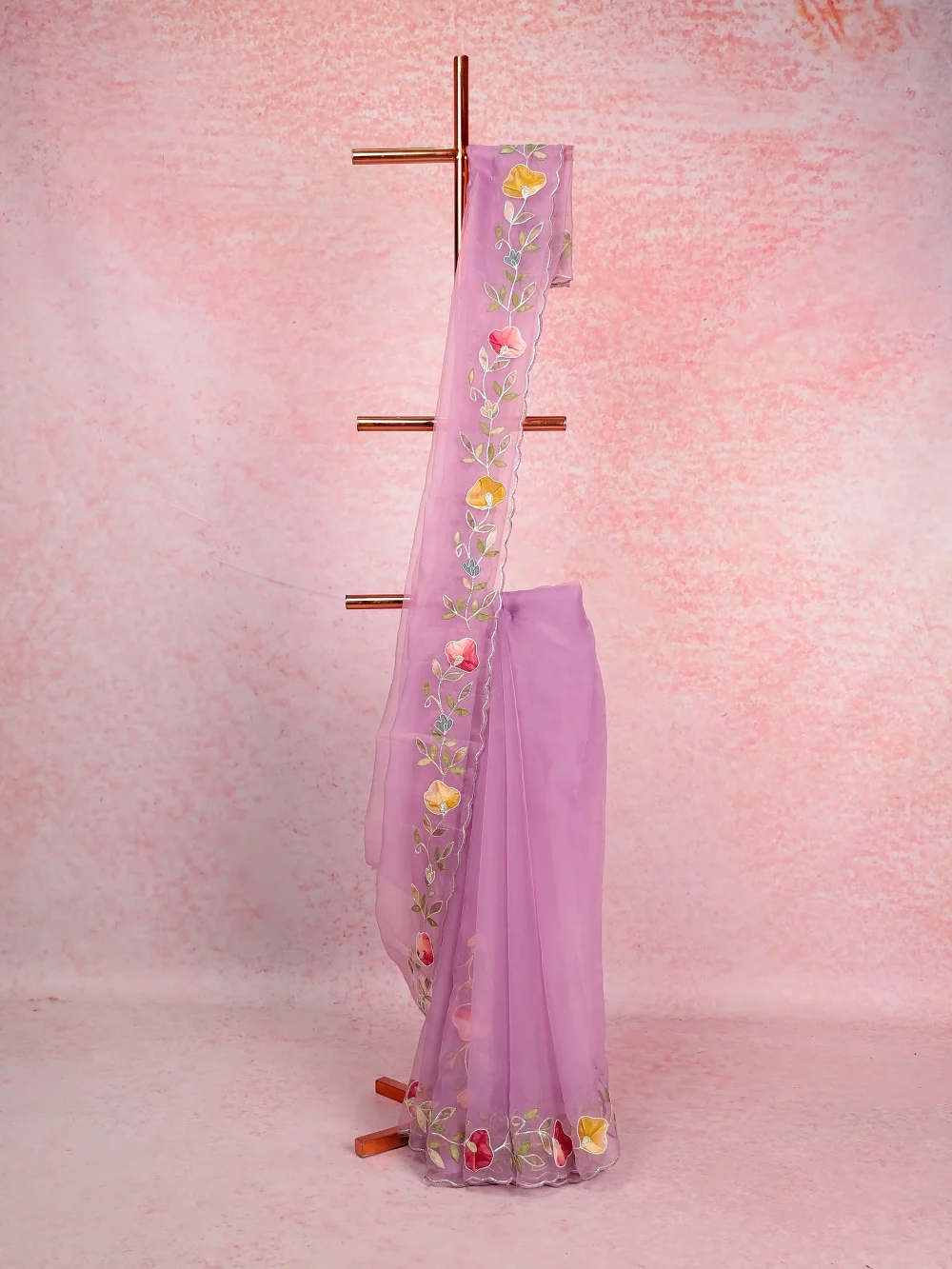 Lavender Tissue Organza Saree