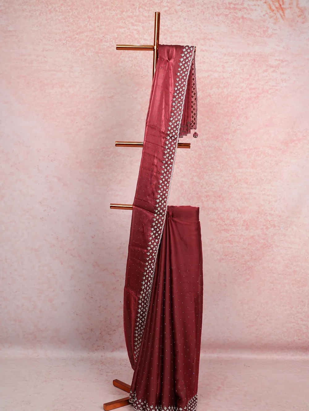 Brown Tissue Organza Saree