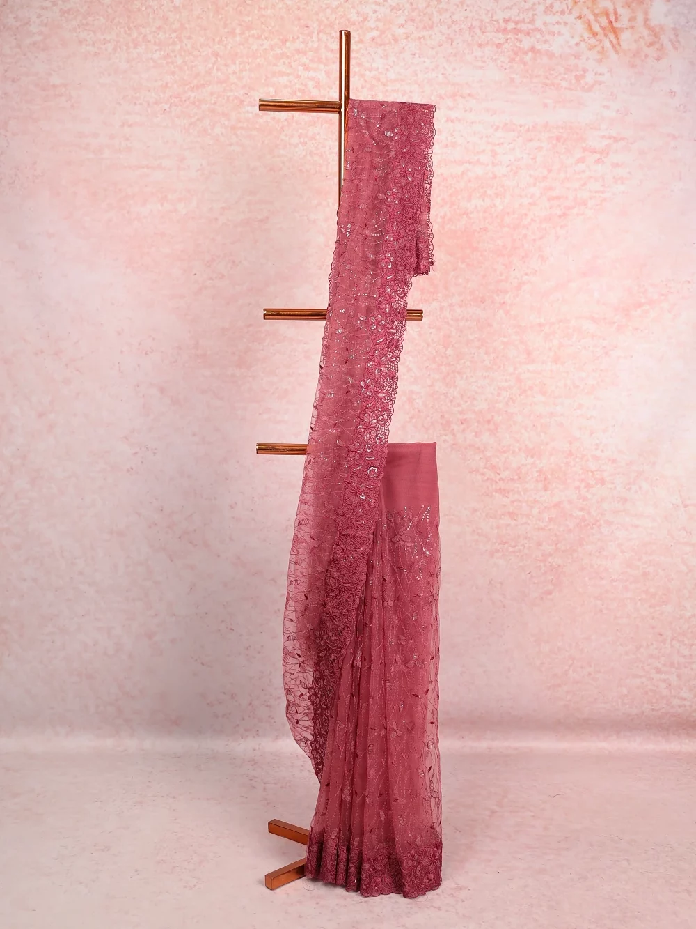 Light Brown Net Saree