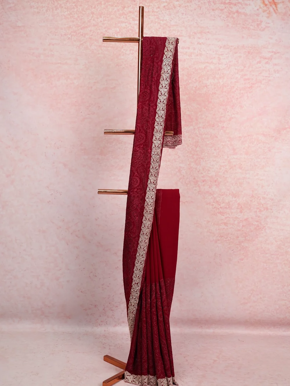 Wine Georgette Saree