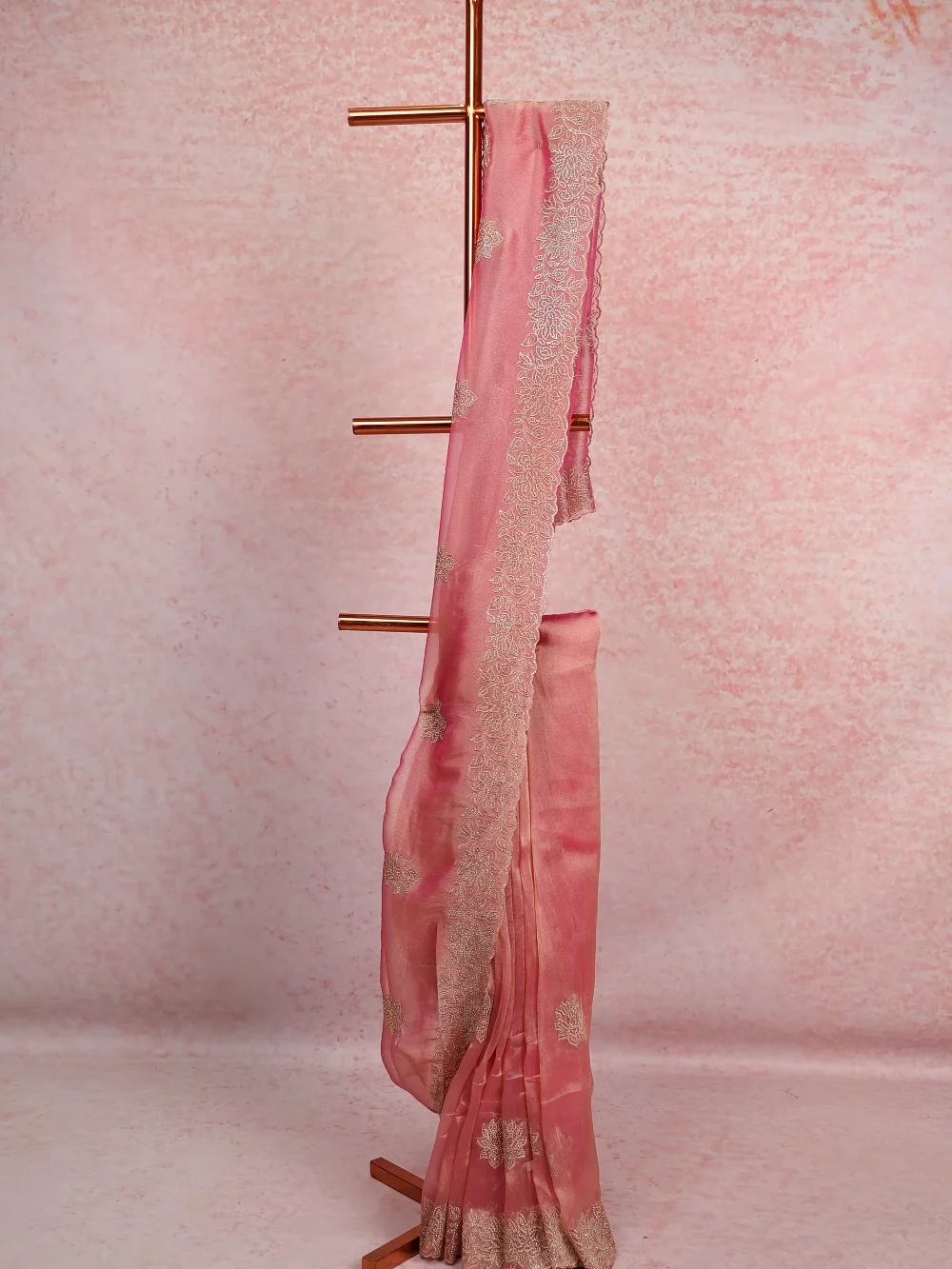 Onion Pink Organza Saree