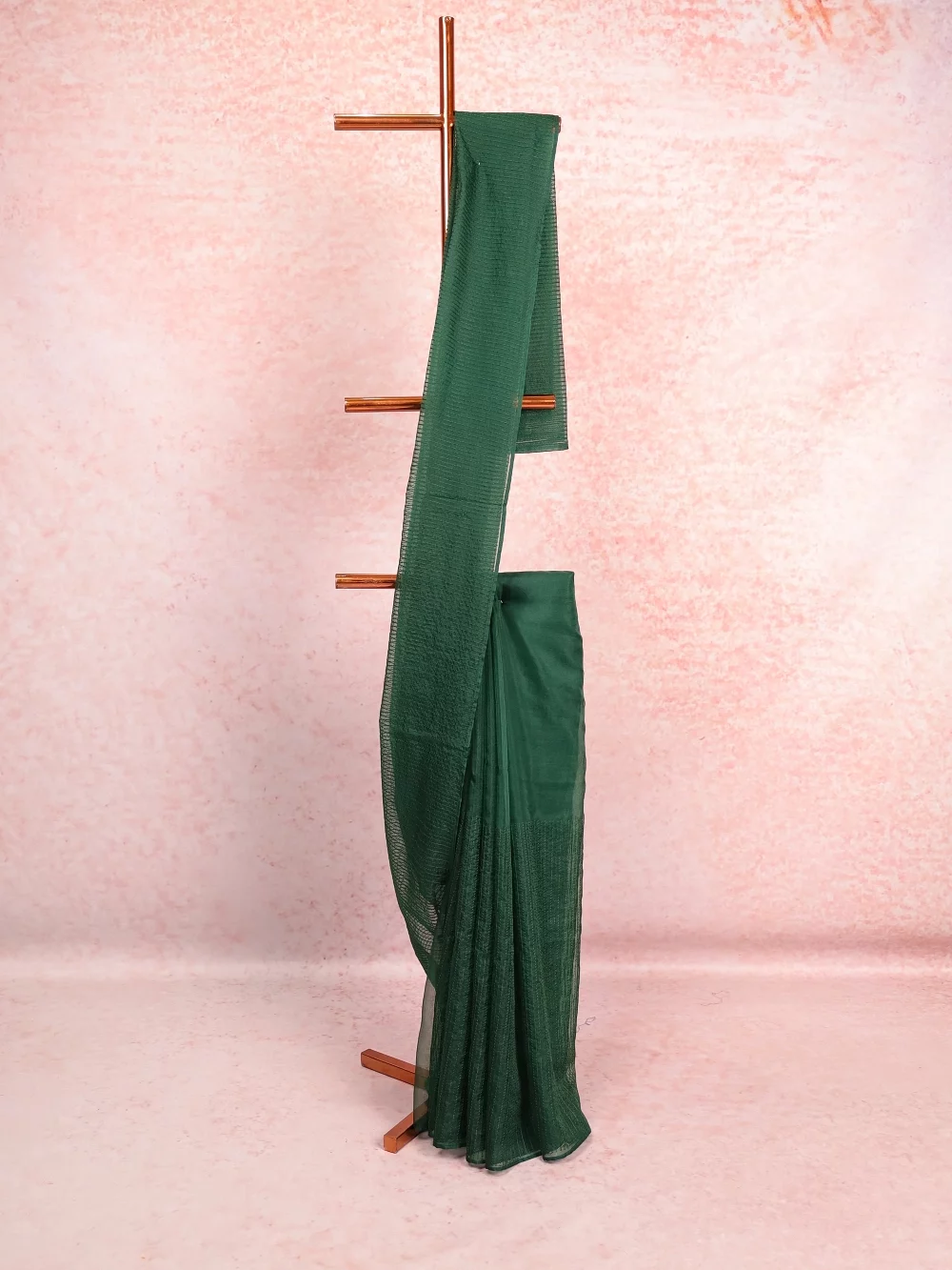 Bottle Green Organza Saree