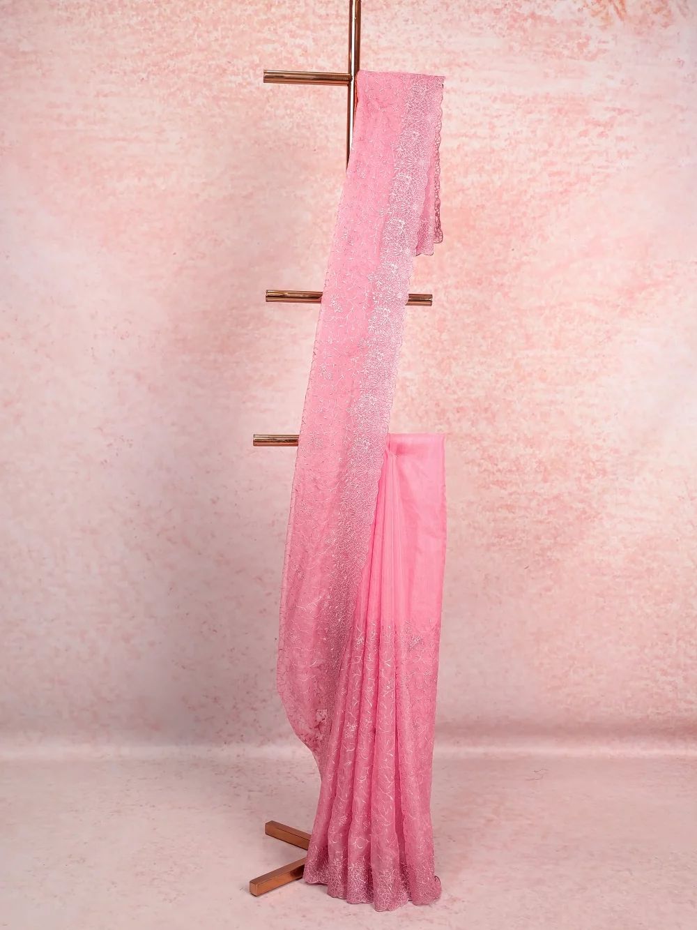 Pink Organza Saree