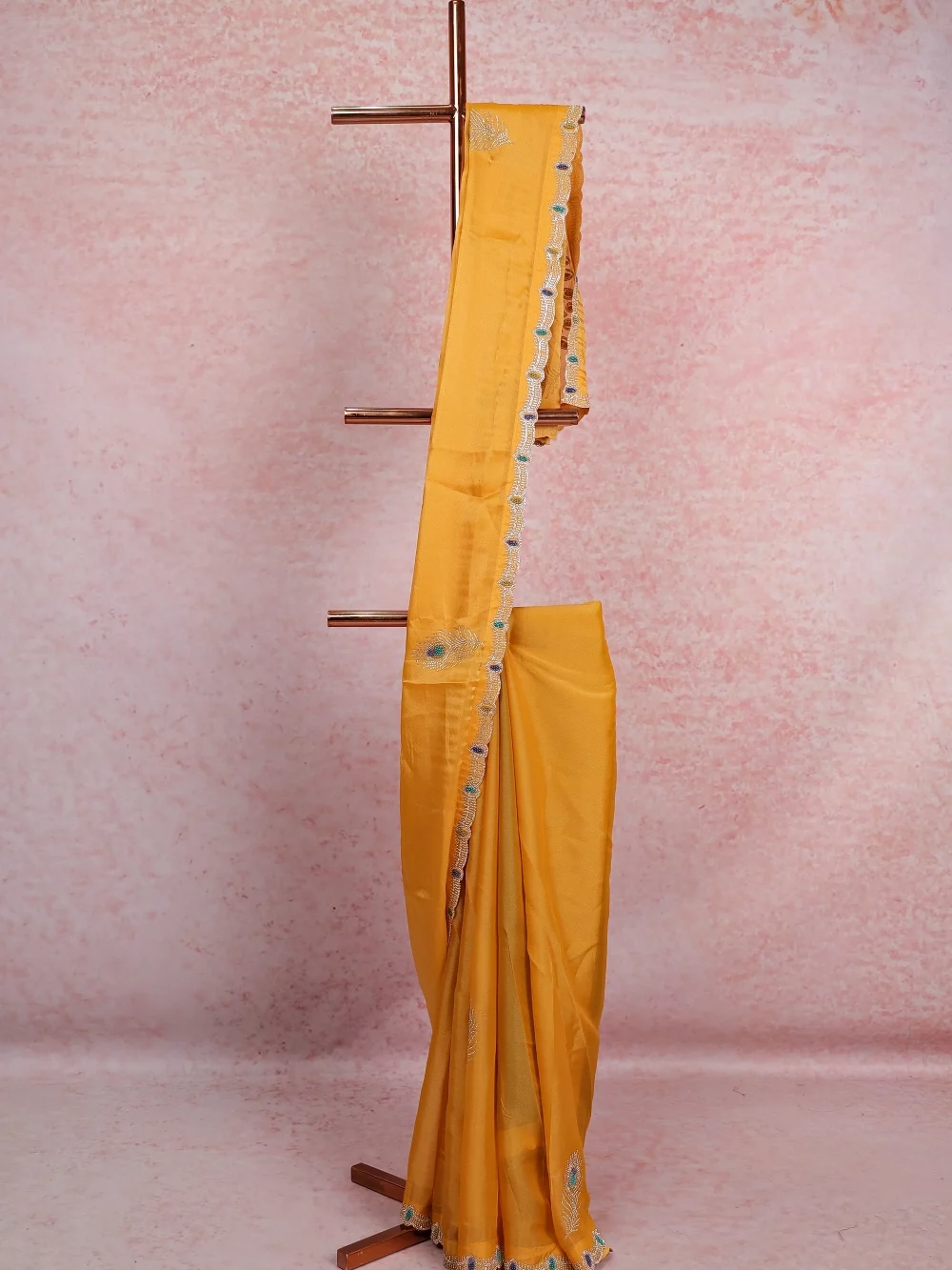 Yellow Tissue Organza Saree