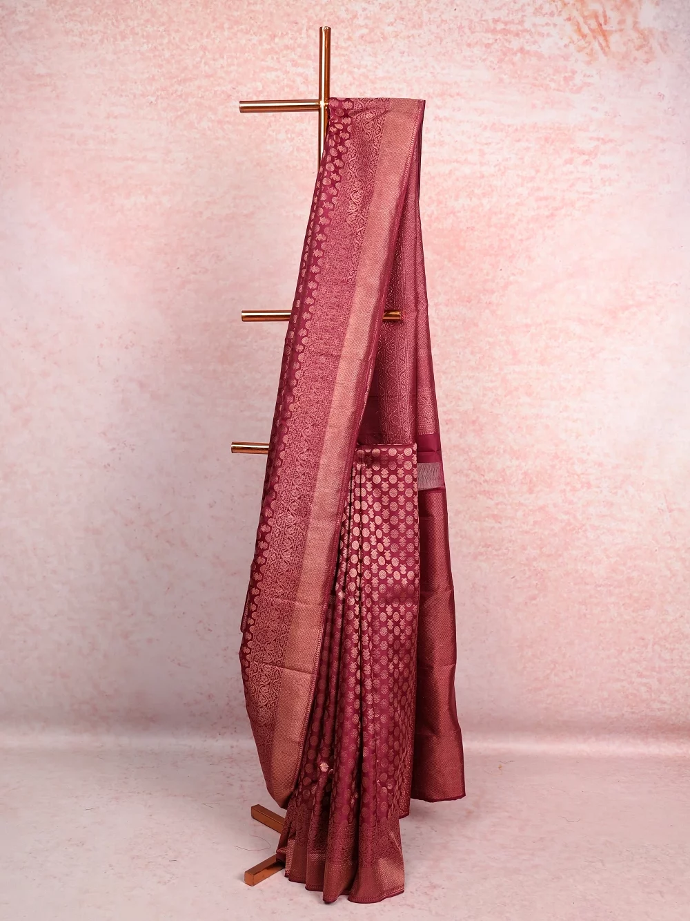 Wine Kancheepuram Silk Saree