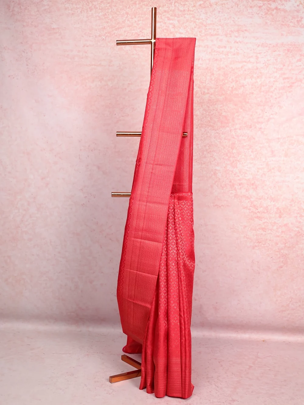 Tomato Red Kancheepuram Silk Saree