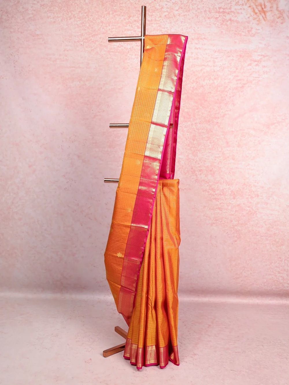 Orange Kancheepuram Silk Saree