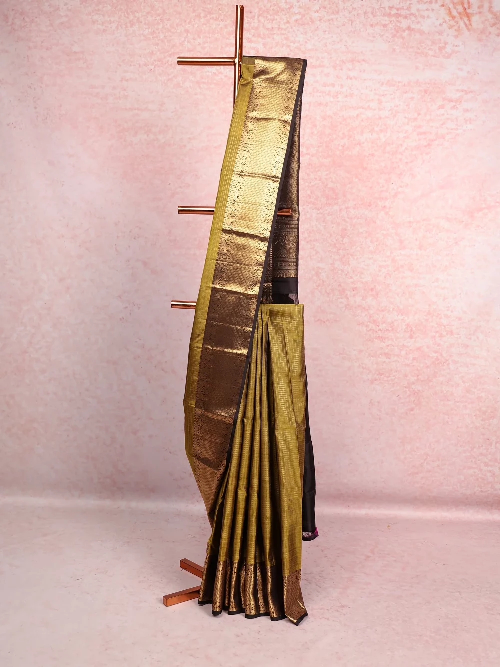 Olive Green Kancheepuram Silk Saree