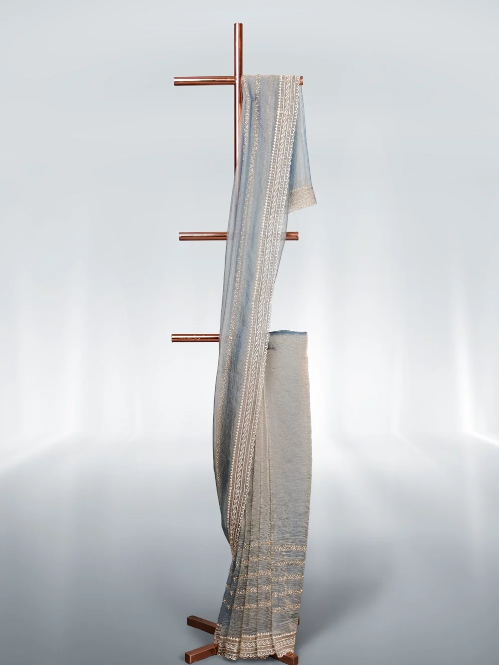 Ash Tissue Organza Saree