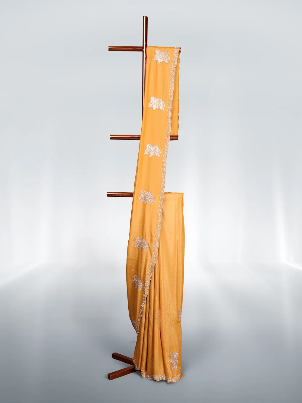 Mustard Yellow Organza Saree