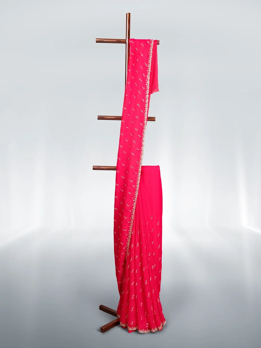 Rani Pink Crush Organza Saree