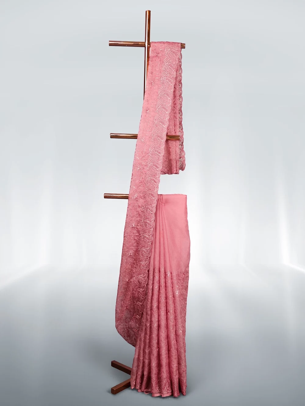 Onion Pink Organza Saree