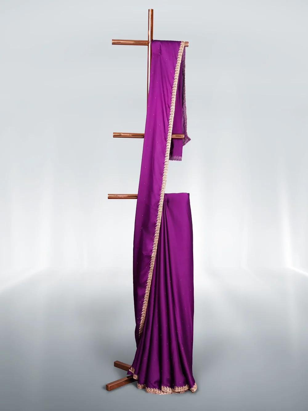 Violet Crepe Saree