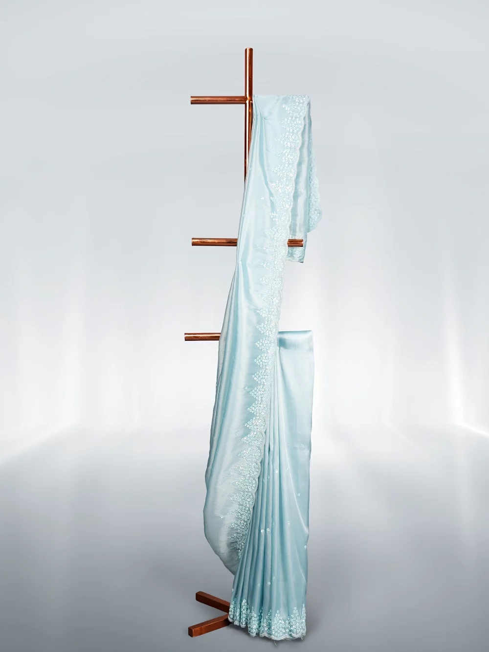 Powder Blue Tissue Organza Saree