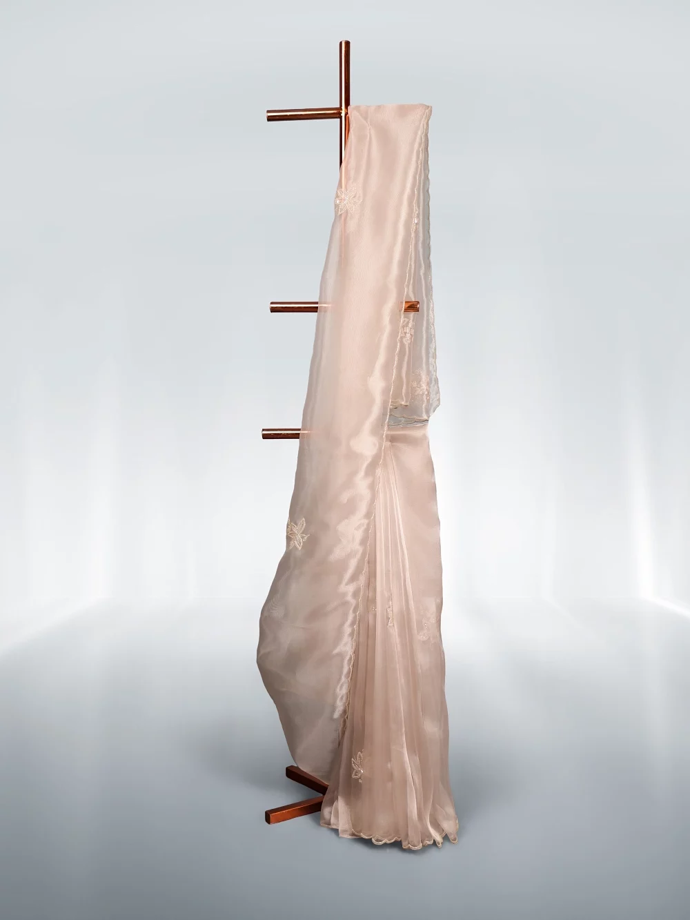 Beige Glass Organza Saree