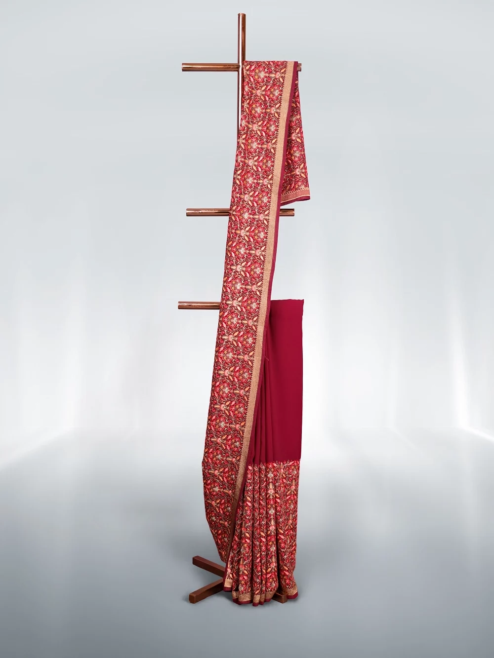Maroon Georgette Saree