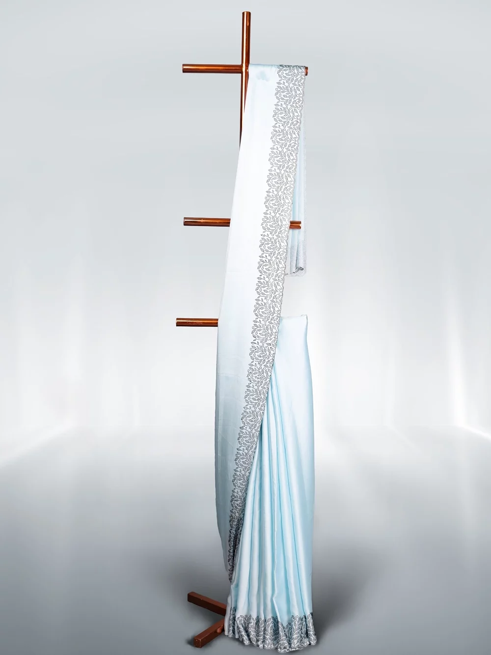 Powder Blue Crepe Saree