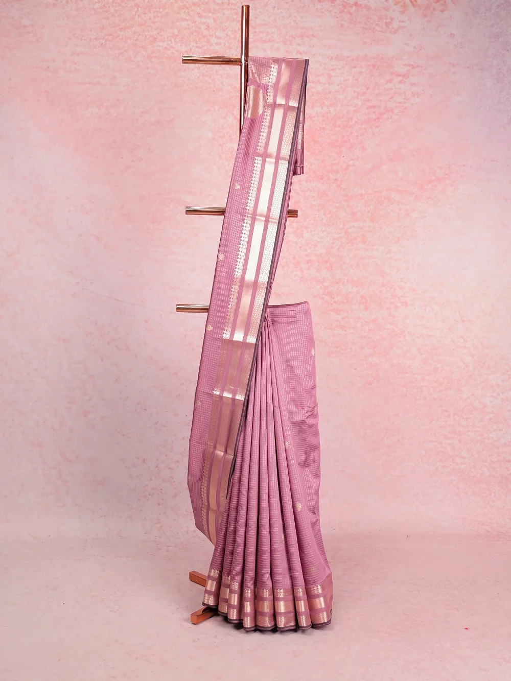 Lavender Semi Silk Saree