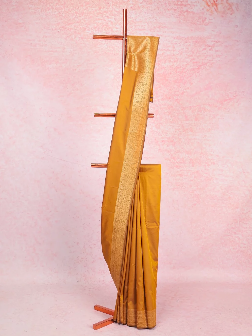 Mustard Yellow Semi Silk Saree