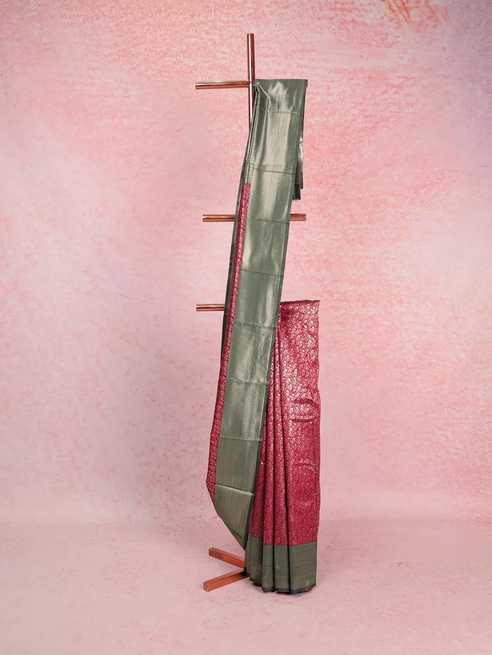 Maroon Semi Silk Saree