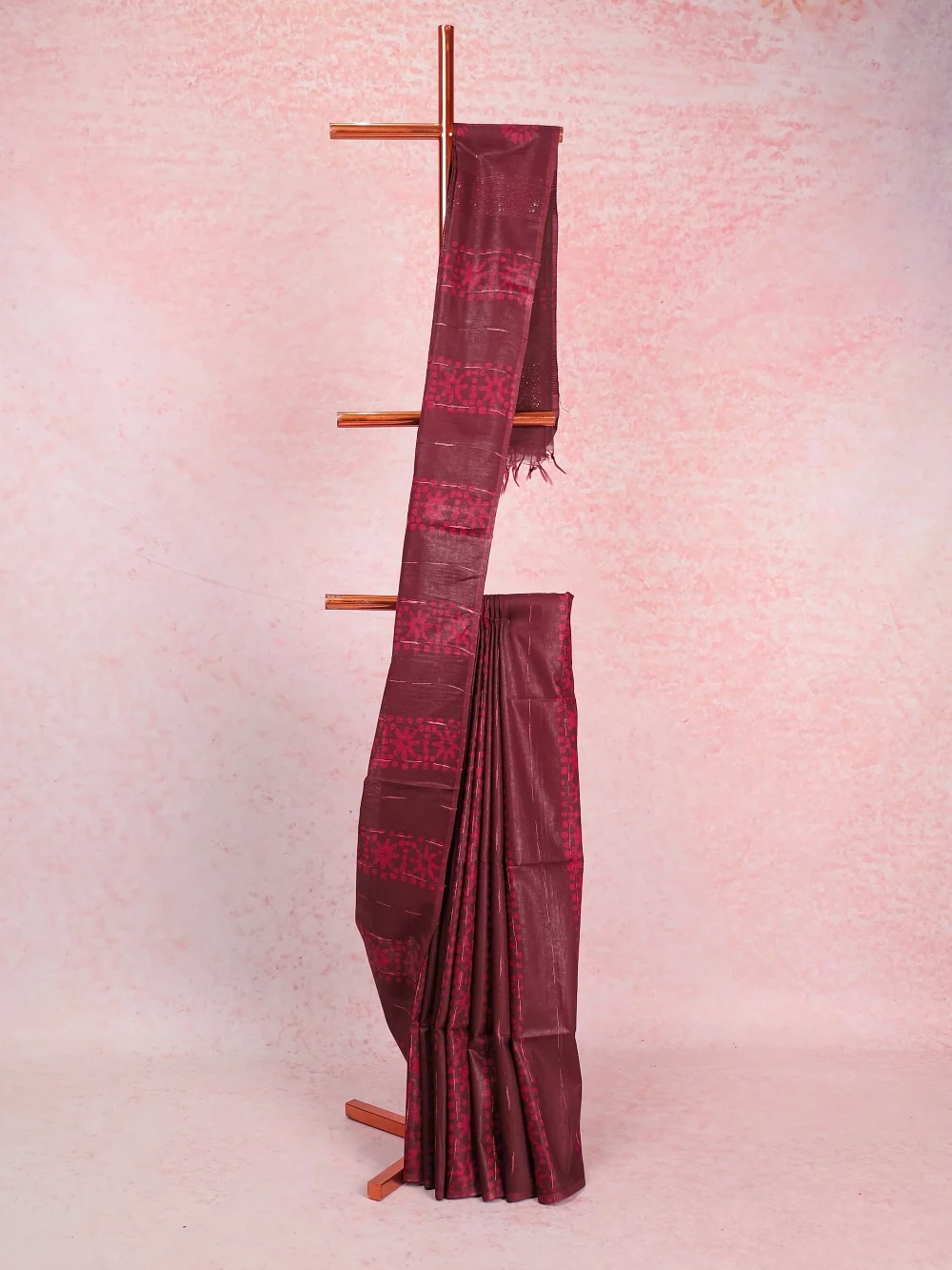 Brown Semi Tussar Saree