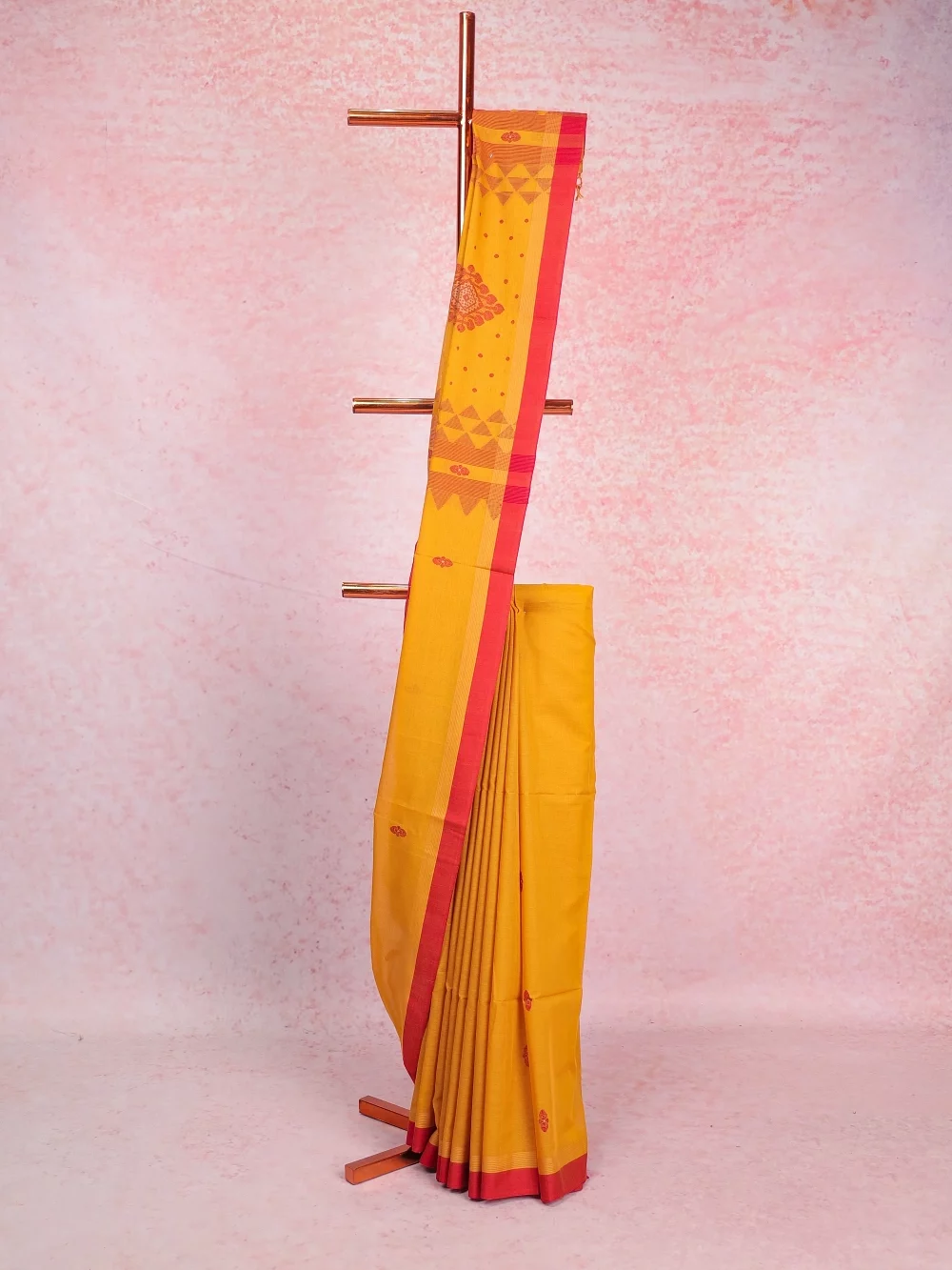 Yellow Soft Cotton Saree