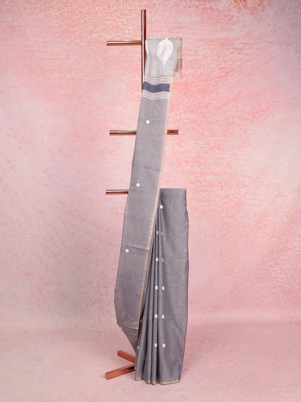 Ash Soft Cotton Saree