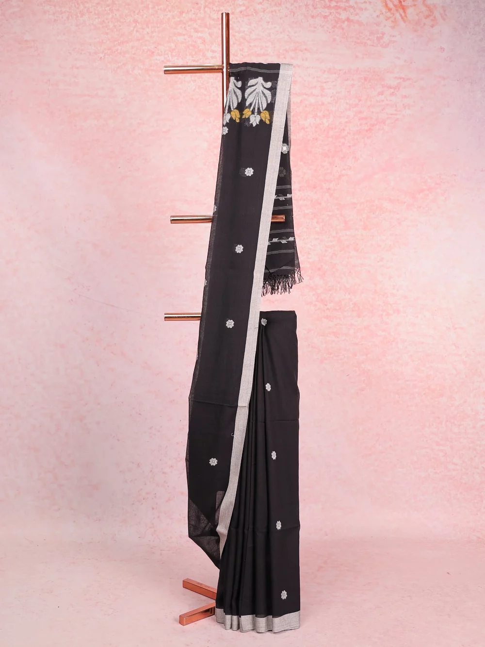 Black Soft Cotton Saree