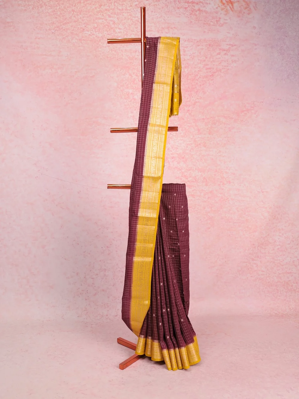 Coffee Brown Semi Banarasi Saree