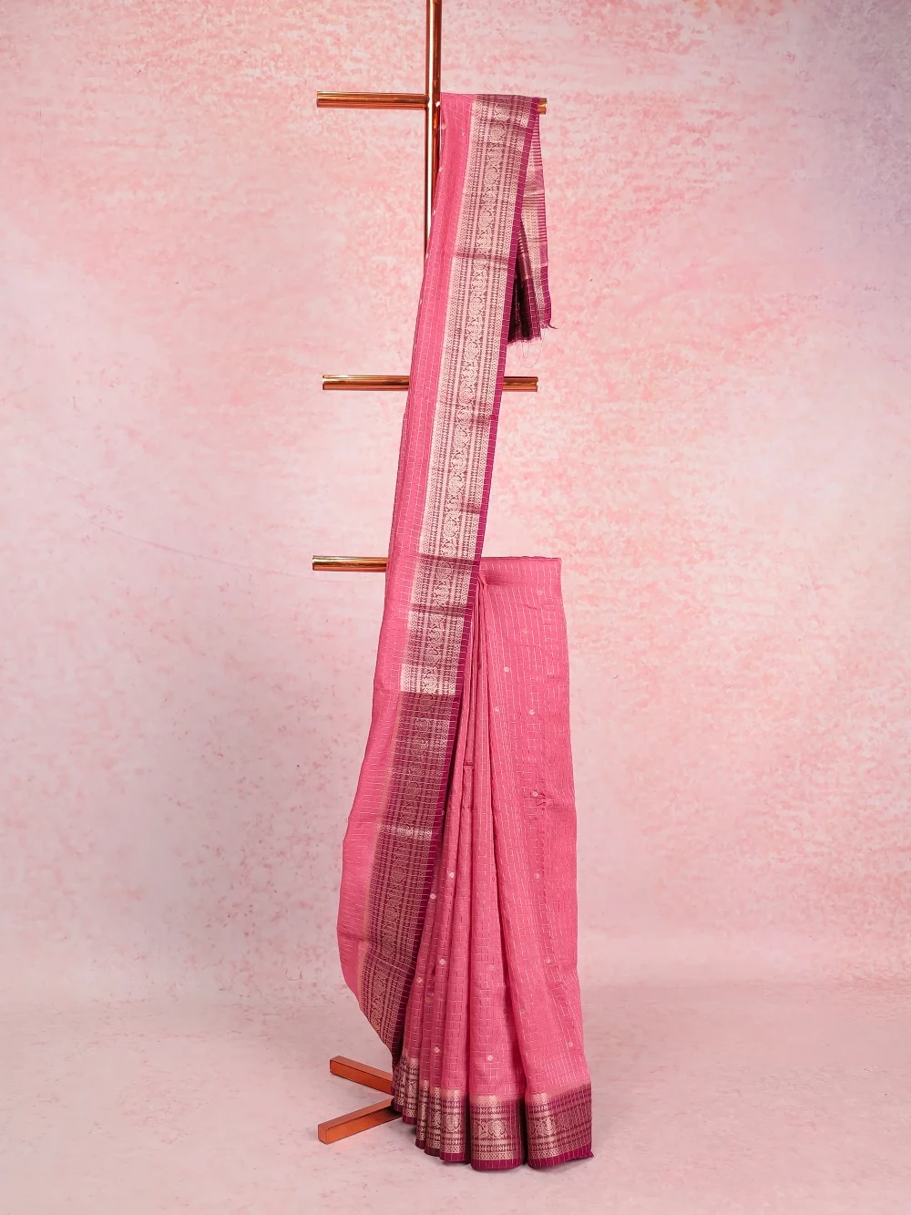 Onion Pink Semi Banarasi Saree