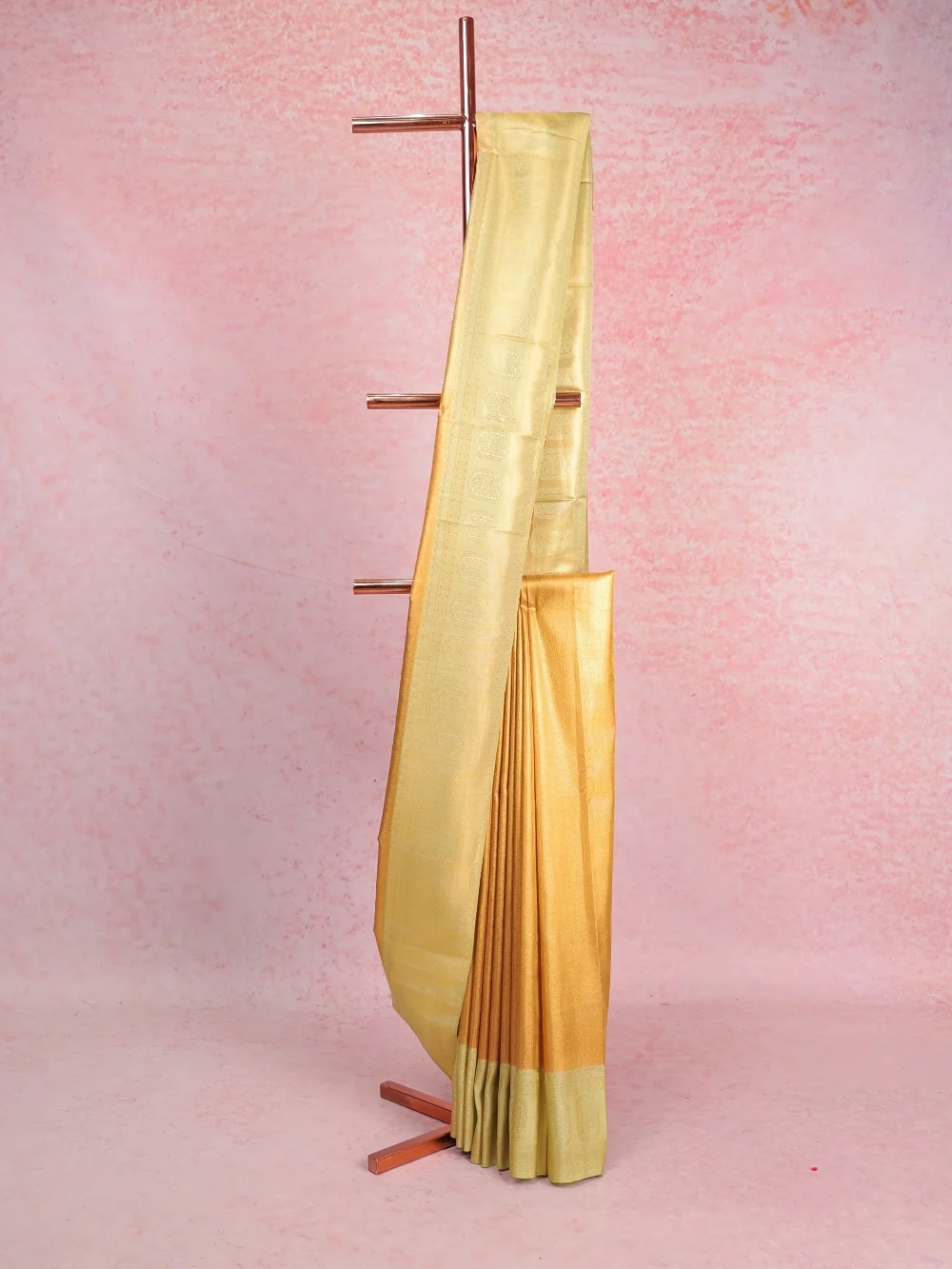 Golden Yellow Semi Tissue Saree