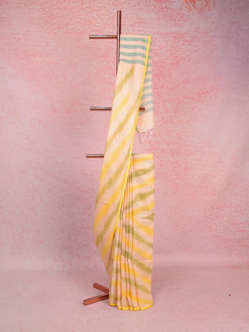 Multi Colours Linen Saree