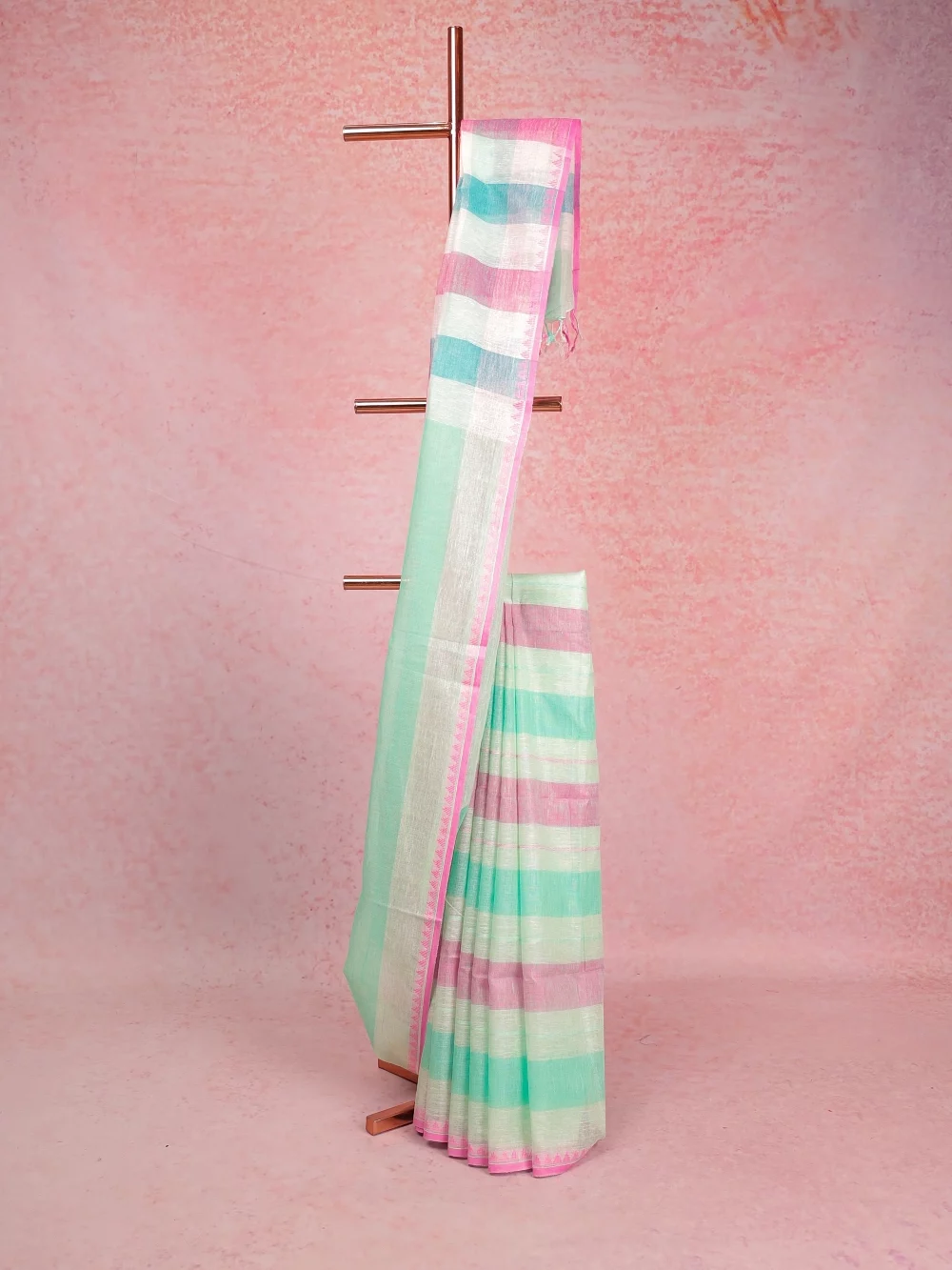 Multi Colours Linen Saree