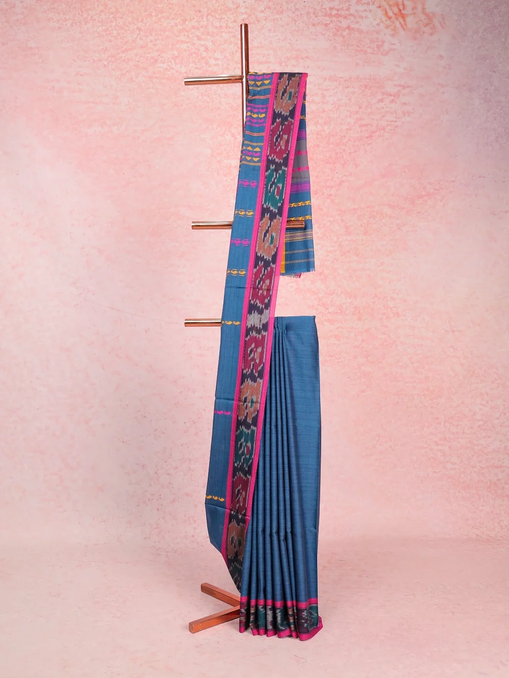 Peacock Blue Soft Cotton Saree