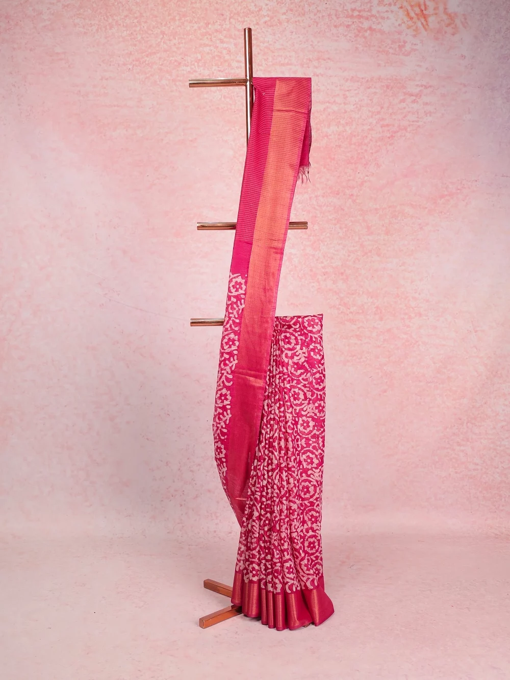 Wine Semi Tussar Saree
