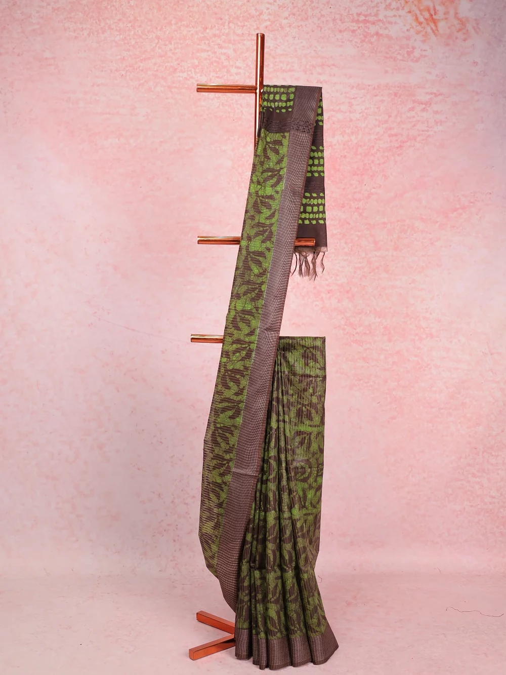 Brown Semi Tussar Saree
