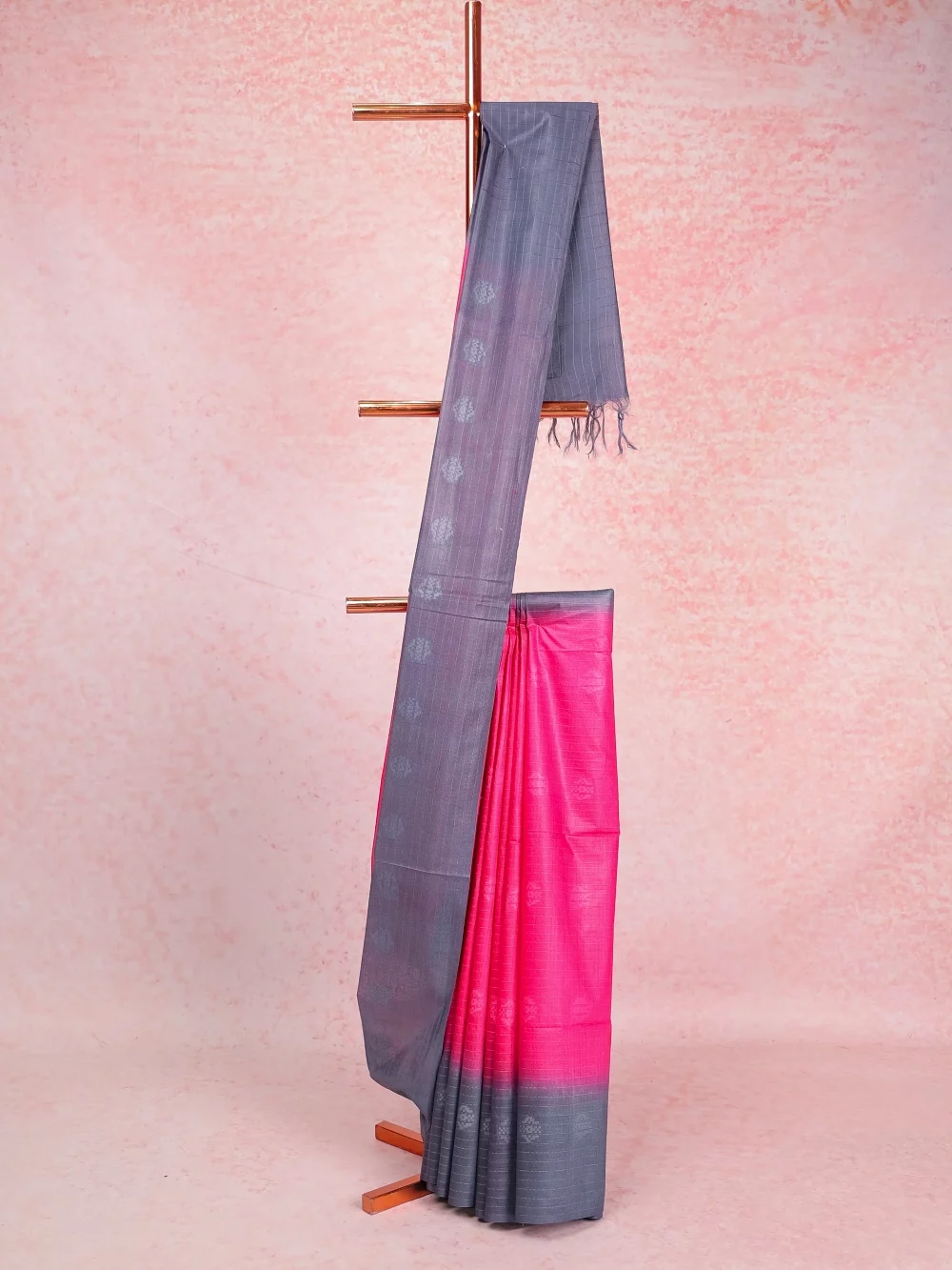 Pink Semi Tussar Saree