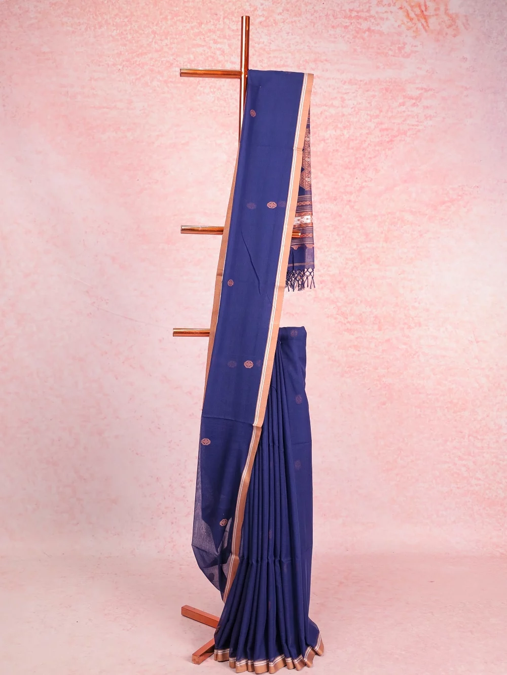 Navy Blue Cotton Saree