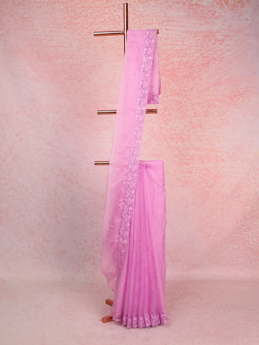 Pink Organza Saree
