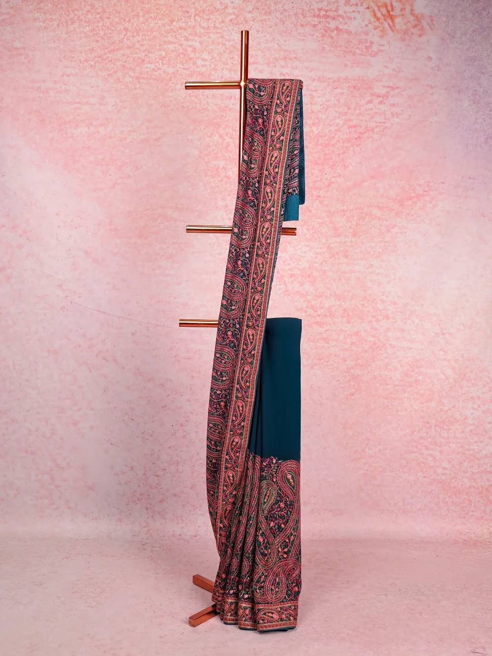 Peacock Blue Georgette Saree