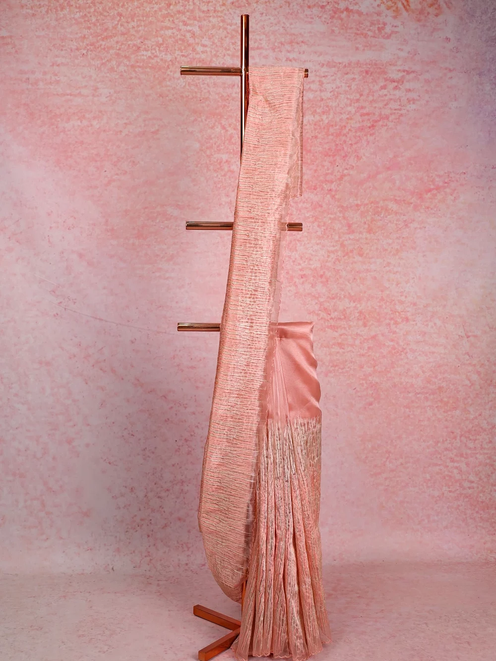 Peach Glass Organza Saree