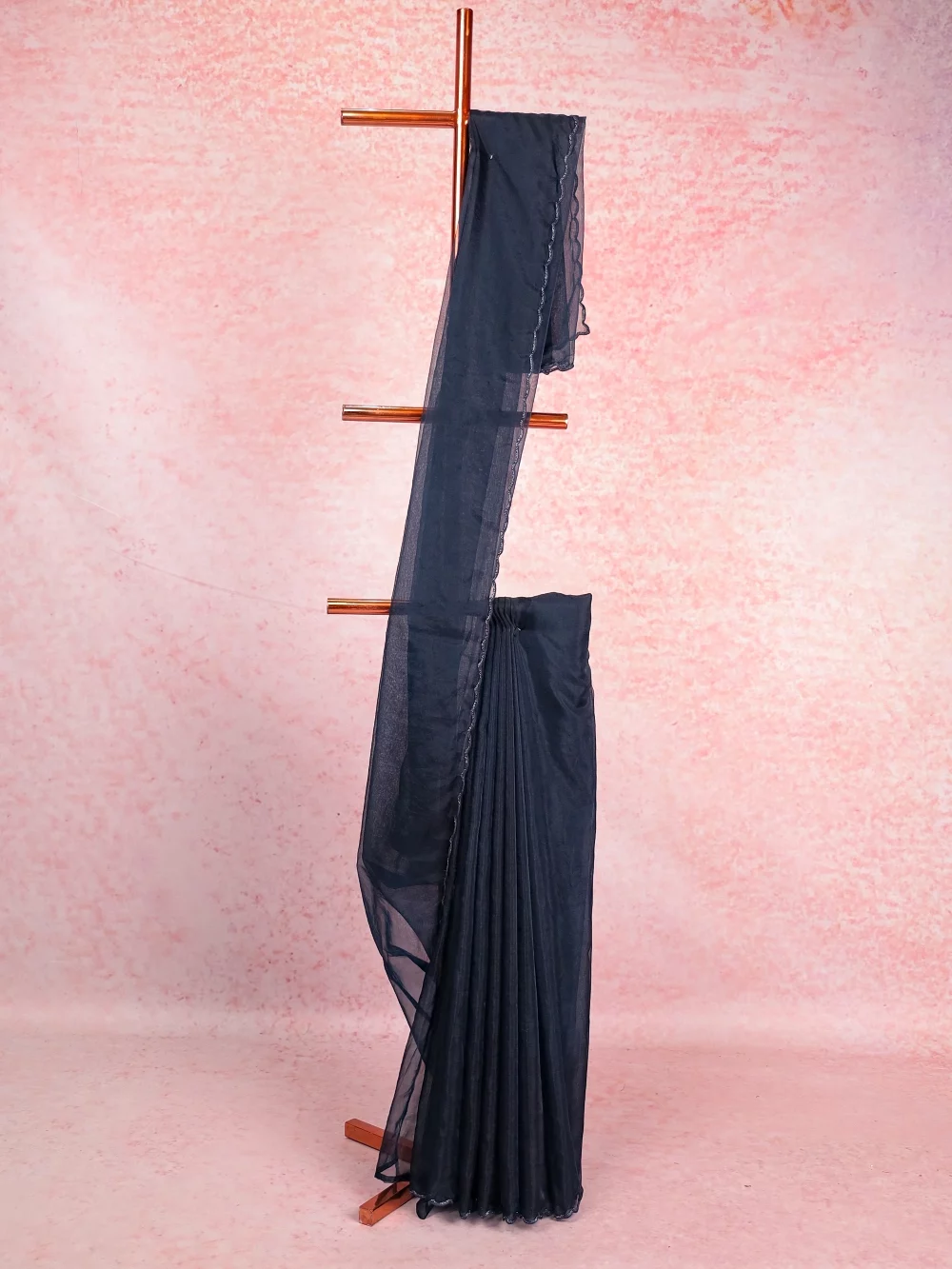 Navy Blue Organza Saree