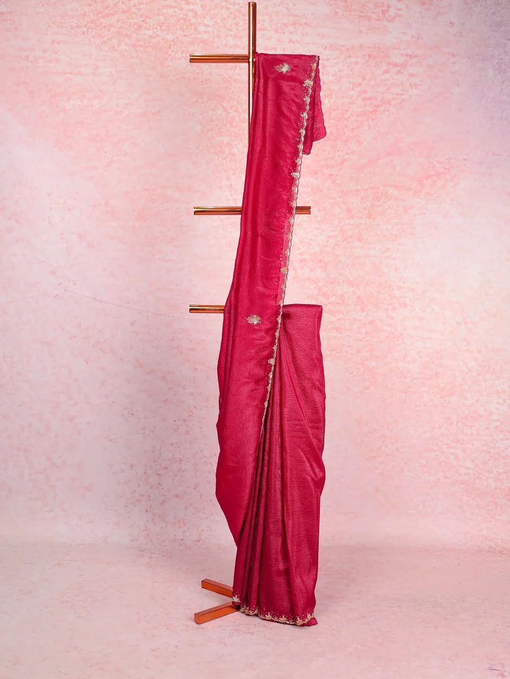 Maroon Crush Organza Saree