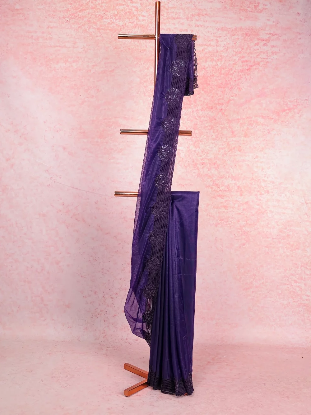 Violet Tissue Organza Saree