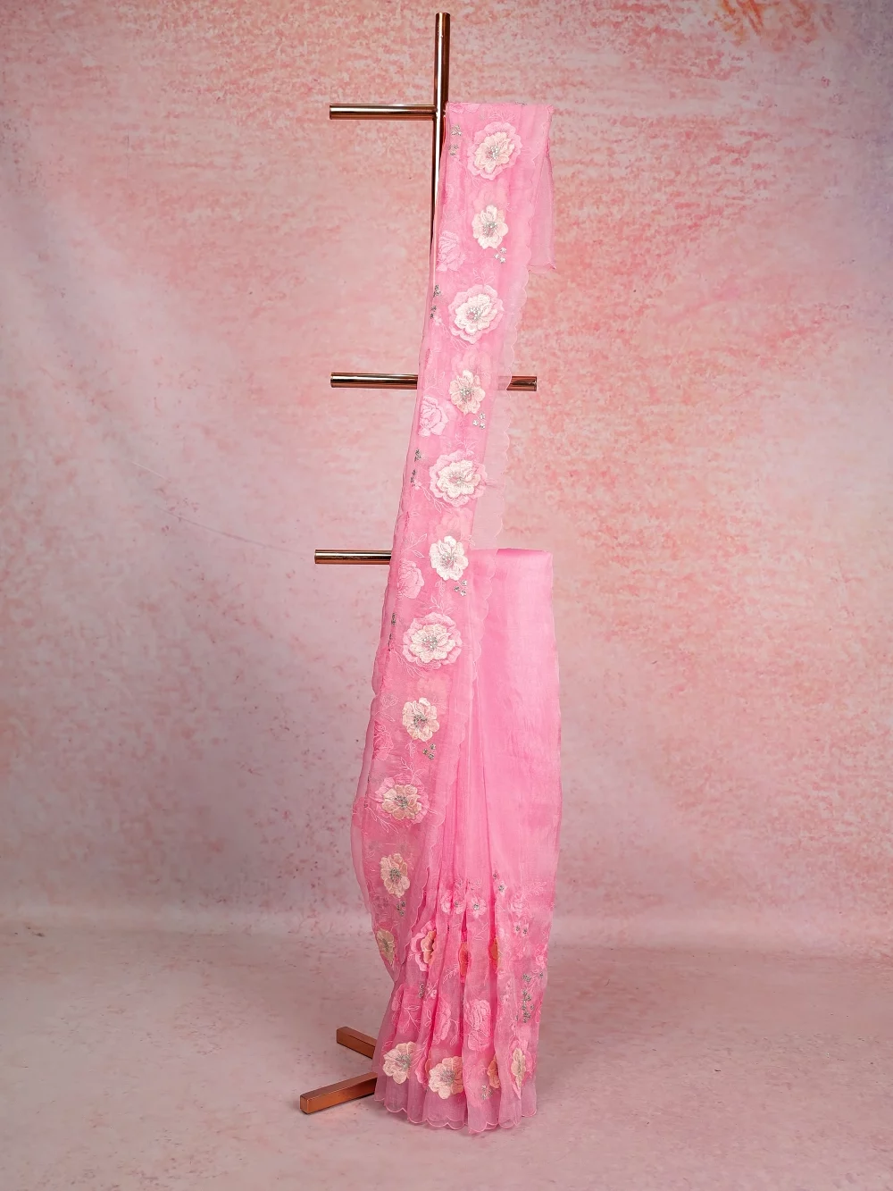 Rose Organza Saree