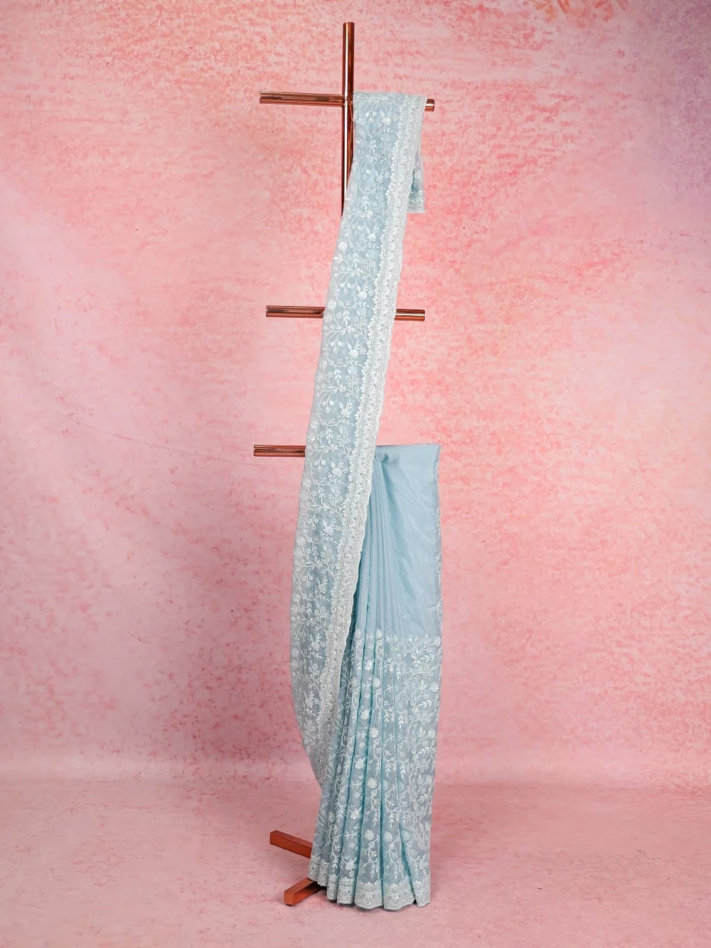 Powder Blue Organza Saree